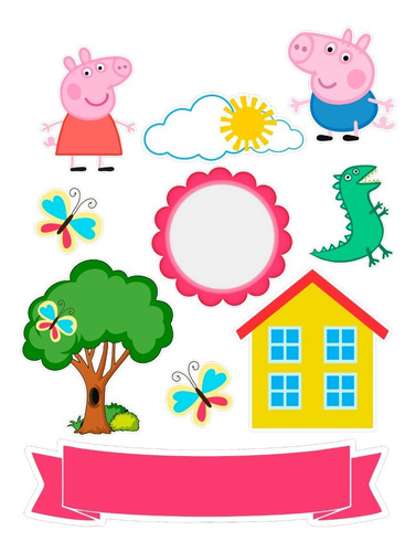 Topo Topper Decoração Bolo Aniversário Peppa Pig